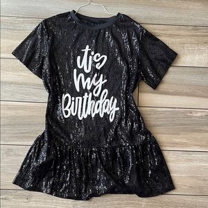 Black Sequin 'It's My Birthday' Women’s dress